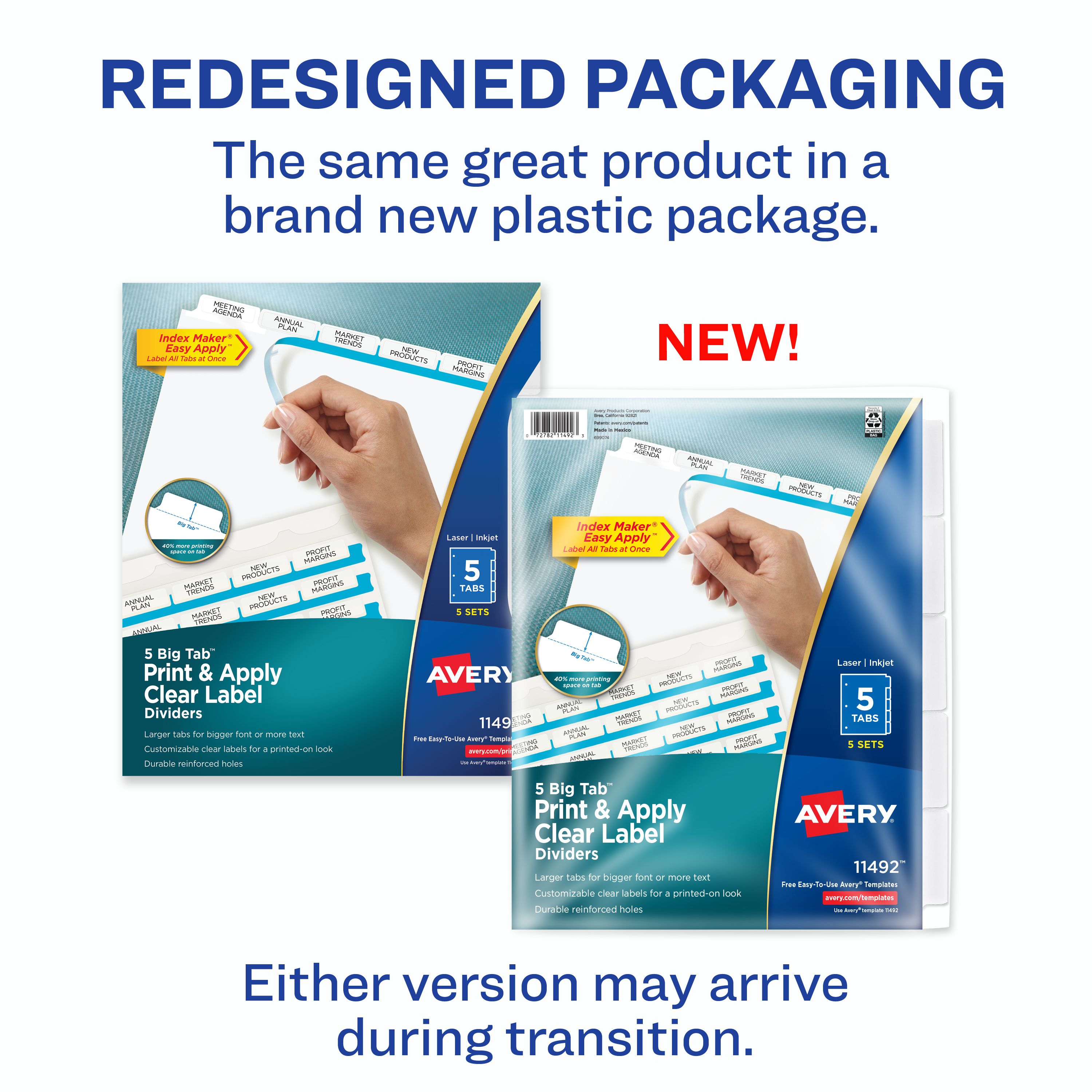 Avery Big Tab™ Index Maker® Easy Apply™ 5 Sets (11492) | Avery